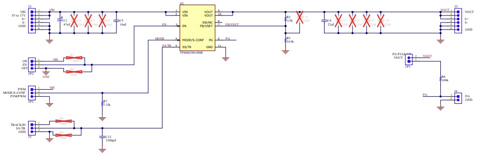 Schematic - Texas Instruments TPSM82901EVM Evaluation Module